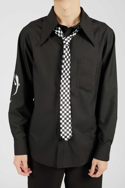 Галстук A-NT55089 (черно-белый, Универсальный)