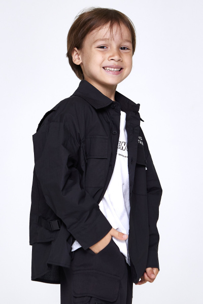 Рубашка B-SH35016 (черный, 140)