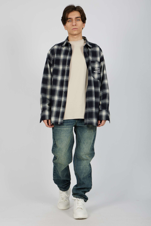 Рубашка (Серо-синий, 146)