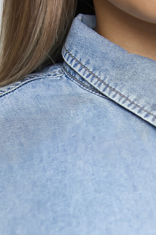 Блузка G-SH25106 (Джинсовый, 134)