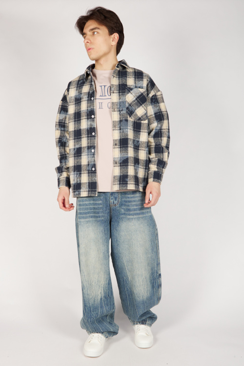 Рубашка B-SH36485 Miasin (Синий в клетку, 140-170)