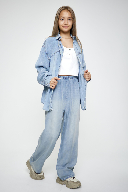 Блузка G-SH25106 (Джинсовый, 134)
