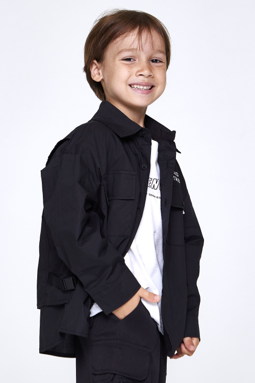 Рубашка B-SH35016 (черный, 140)