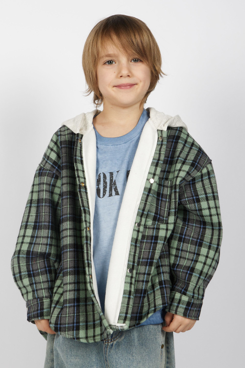 Рубашка B-JCK35495 Miasin (голубой в клетку, 110)