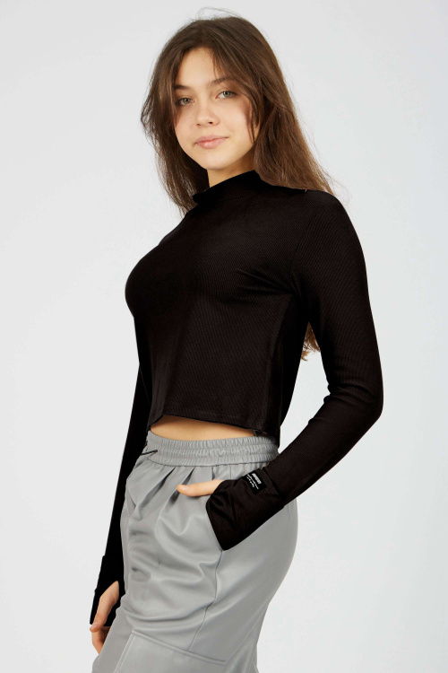 Лонгслив (Черный, 140)