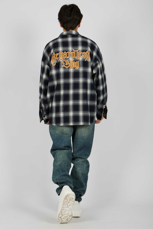 Рубашка (Серо-синий, 146)