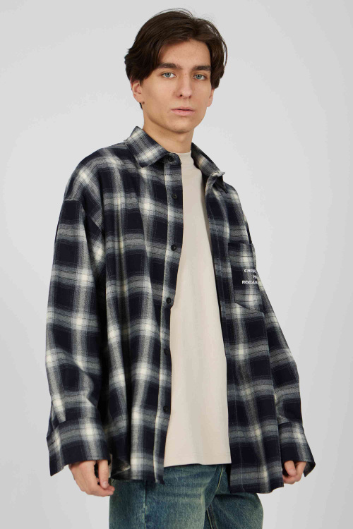 Рубашка (Серо-синий, 146)