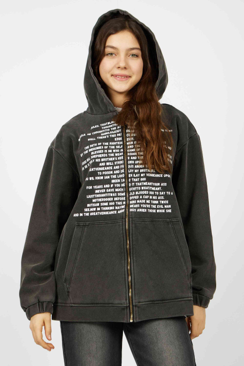 Толстовка на молнии (Черный, 140)