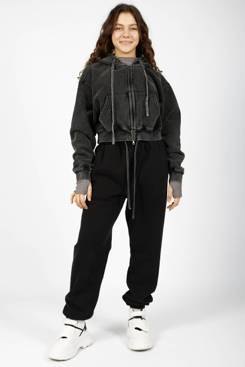 Толстовка на молнии (Черный, 140)