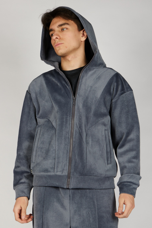Толстовка на молнии B-HDZ36505 Miasin (Серо-синий, 140-170)