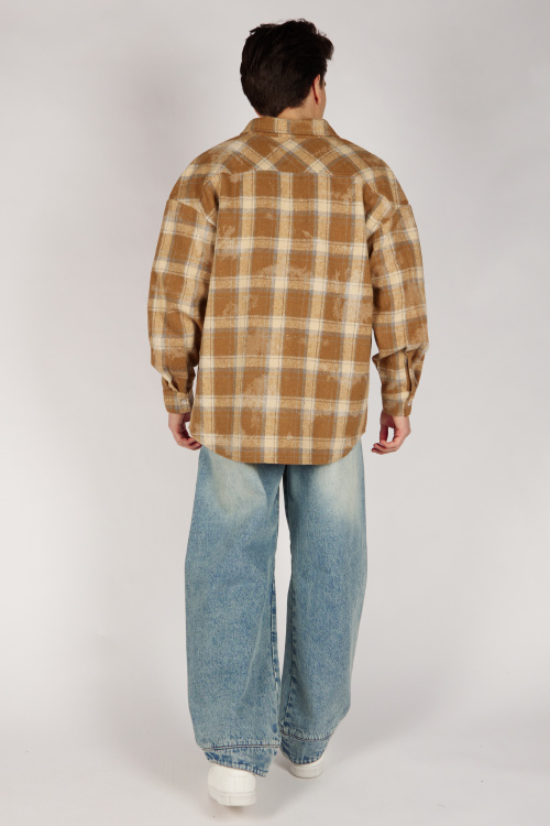 Рубашка B-SH36485 Miasin (бежевый в клетку, 140-170)