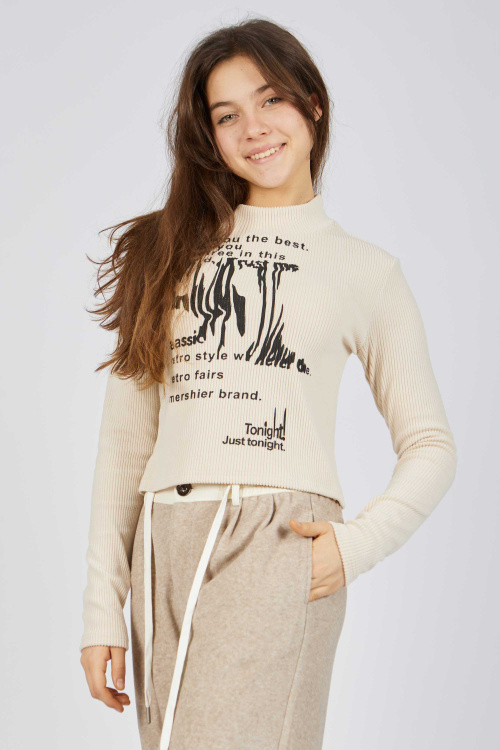 Лонгслив (Молочный, 164)