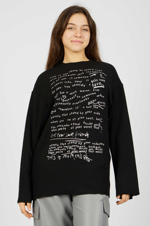 Лонгслив (Черный, 146)