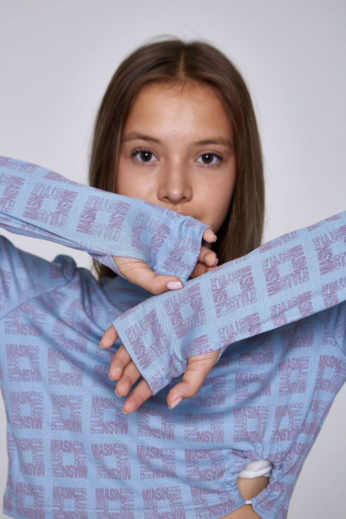 Лонгслив G-TN25118 (Джинсовый, 134)