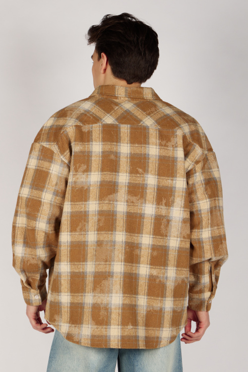 Рубашка B-SH36485 Miasin (бежевый в клетку, 140-170)