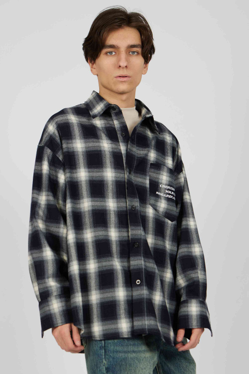 Рубашка (Серо-синий, 146)