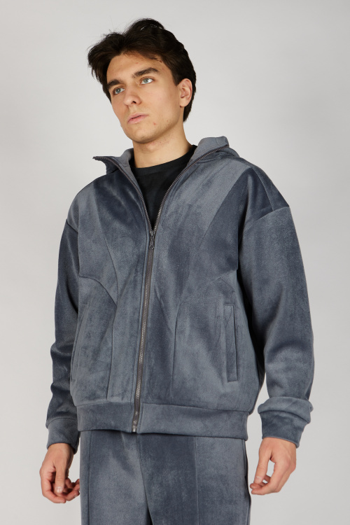 Толстовка на молнии B-HDZ36505 Miasin (Серо-синий, 140-170)