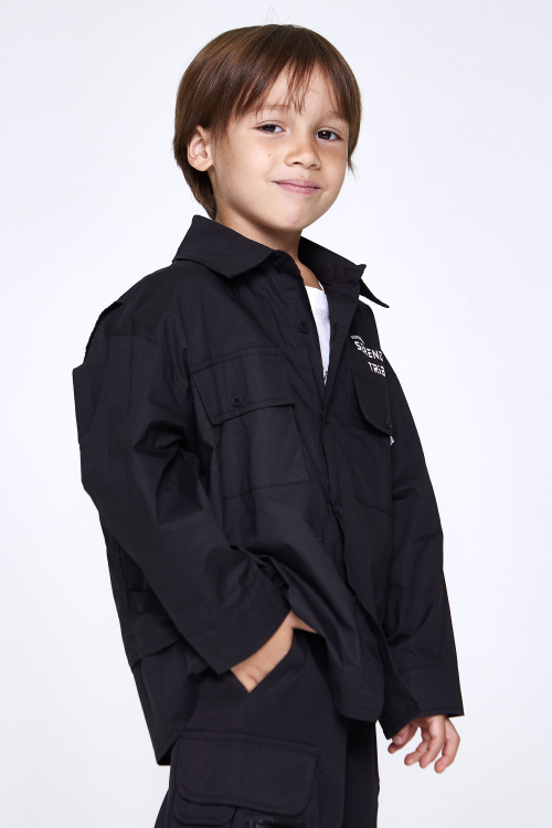 Рубашка B-SH35016 (черный, 140)