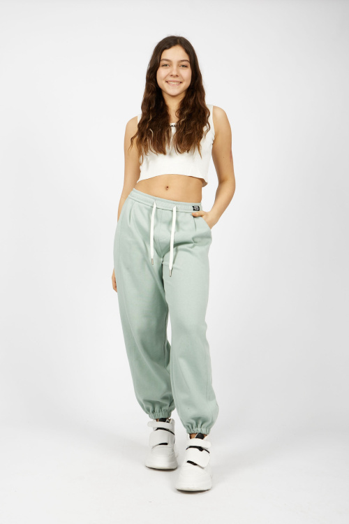 Брюки (Серо-зеленый, 158)