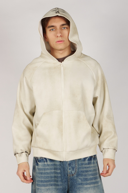 Толстовка на молнии B-HDZ36480 Miasin (бело-серый, 140-170)