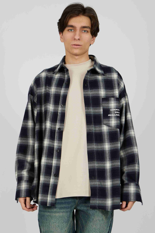 Рубашка (Серо-синий, 146)